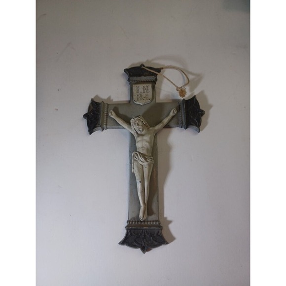 Vintage INRI Wall Cross Jesus Christianity Faith Spirituality Metalware Ornate - Picture 1 of 11